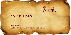 Kolin Antal névjegykártya